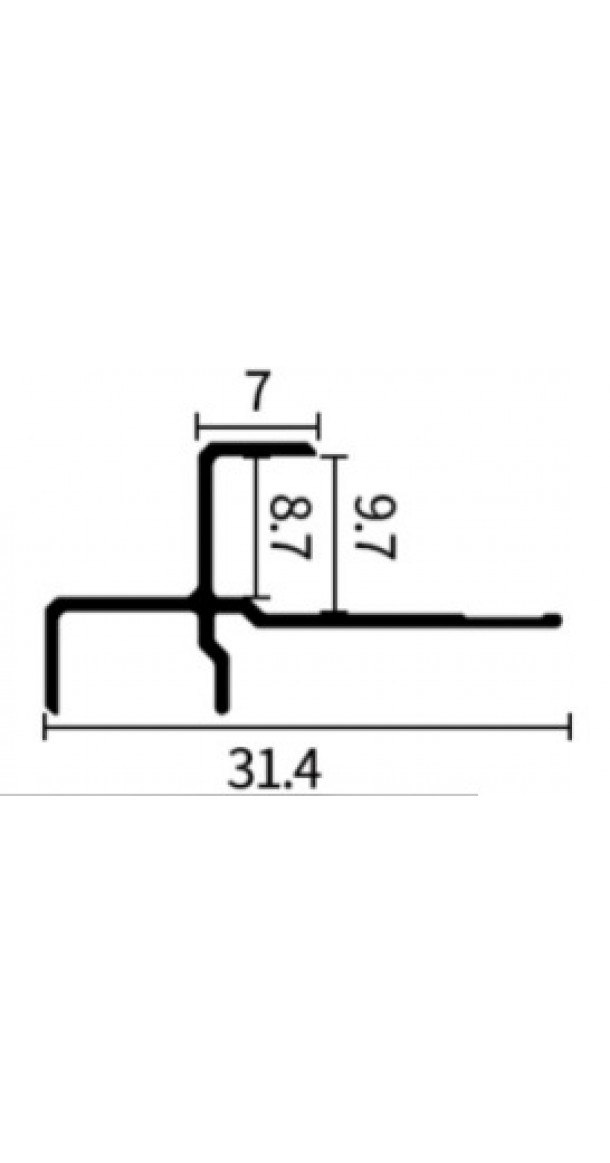 Алюминиевый профиль Exernal-corner-of-notch 8мм