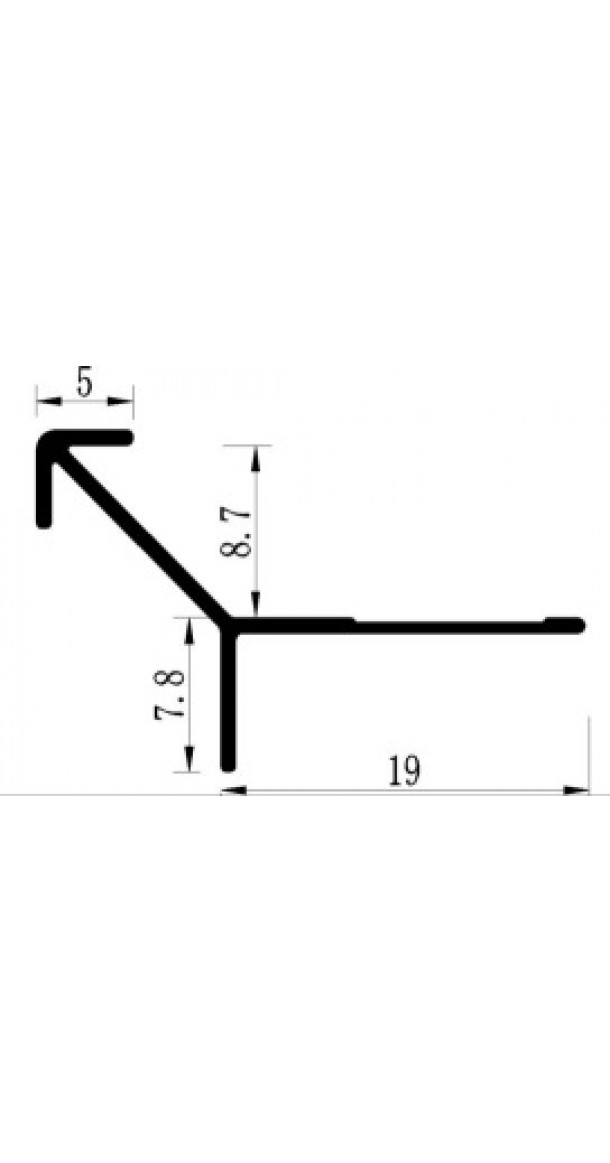 Алюминиевый профиль Narrow-side-sharp-exernal-corner 8мм