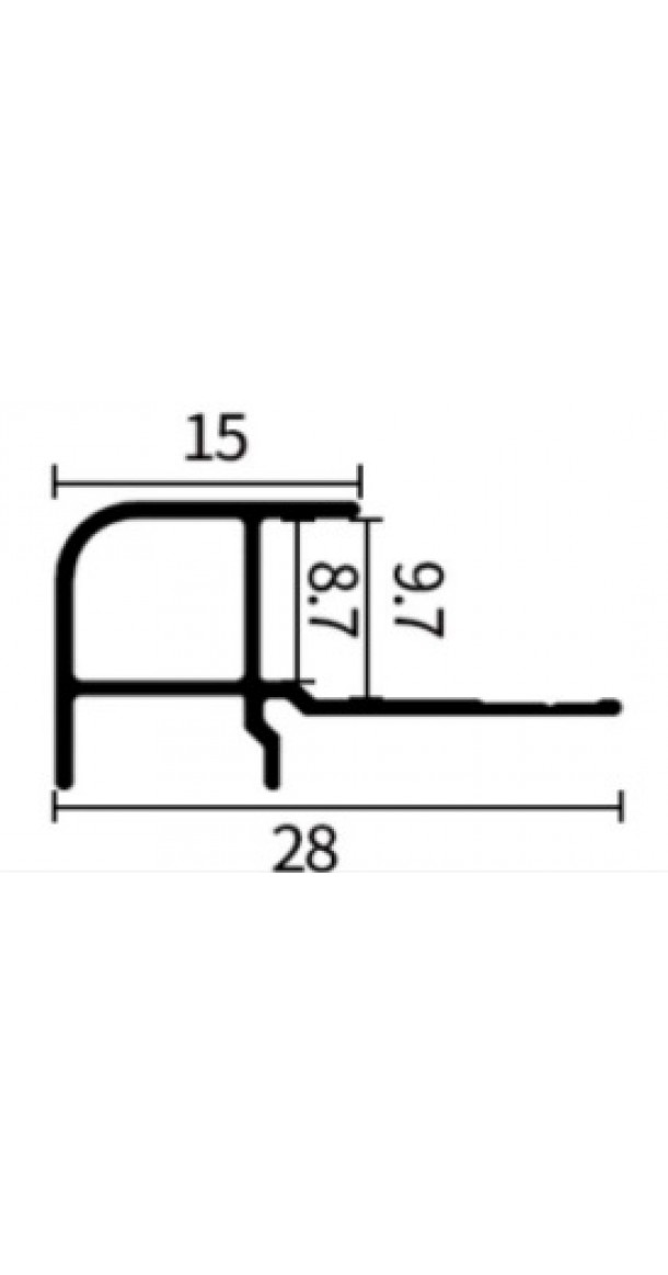 Алюминиевый профиль Square-External-Corner 8мм